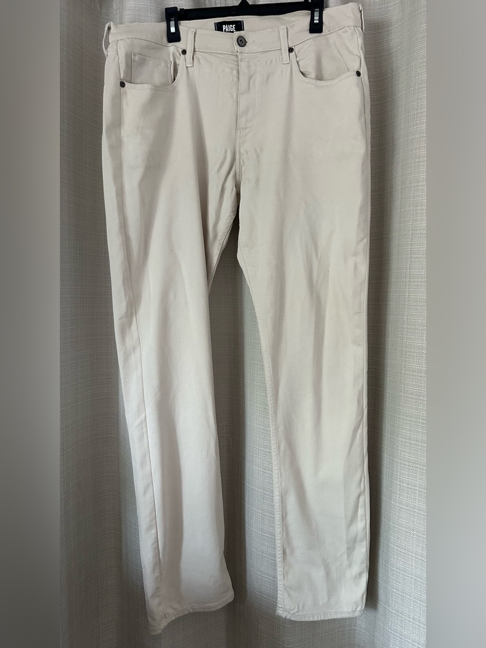 PAIGE Federal Men's Chinos in Off-White 36 Long Damaged 5 pockets Tall